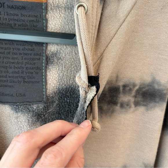 Aviator Nation Hand-Dyed Zip Sweatshirt Tan and Black Size Large - Picture 7 of 15